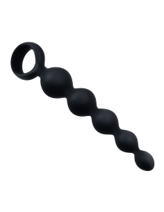 NMC 5.5 INCH RIBBED SILICONE ANAL BEADS BLACK 2